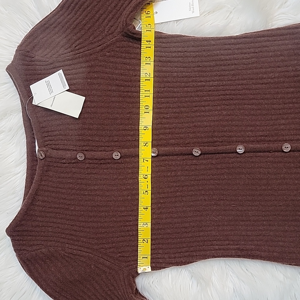 Abercrombie & Fitch Brown Long Sleeve Ribbed Wool Blend Midi Dress - Picture 9 of 11